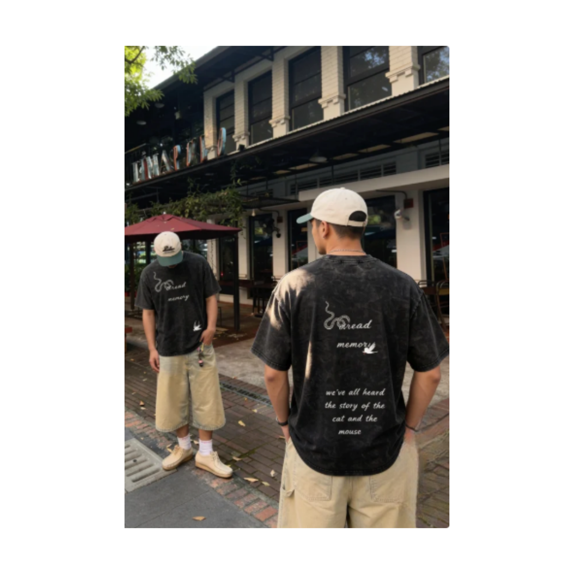 snake and bird tee